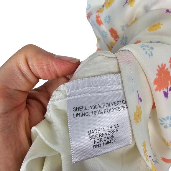 ModCloth Dress Floral Dress Mini Dress Ruffle Hem Dress Awe Of Above 12 Ivory - Picture 6 of 9